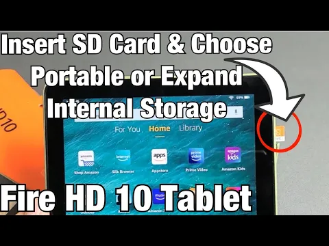 Download MP3 Fire HD 10 Tab (2021): How to Insert SD Card (Portable or Expand Internal Storage)