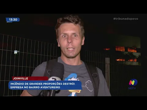 Joinville: incêndio de grandes proporções destrói empresa no bairro Aventureiro