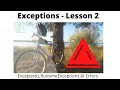 Lesson 2 - Exceptions RuntimeExceptions and Errors