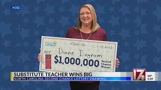 NC teacher wins 1 million in 2nd chance lottery drawing