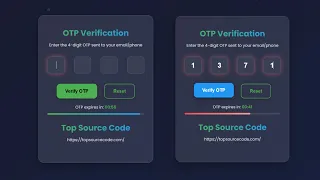 Animated OTP Verification System Tutorial HTML CSS JavaScript Countdown Validation
