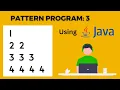 PATTERN PROGRAM - 3 in Java Java practical s in English Kailash Namata