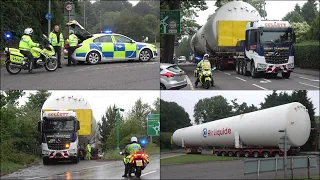 Download Police escort a large oxygen tanker through suburban streets MP3