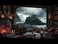 Download Lagu Castle by the Sea - Cozy Fireplace Ambience with Ocean Sounds (No Music)