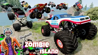 Monster Jam INSANE Marvel Monster Trucks Zombie Island BeamNG Drive - Grave Digger