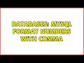 Databases MySQL format numbers with comma