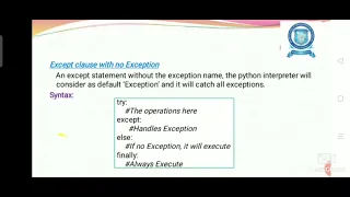 GE3151-PROBLEM SOLVING AND PYTHON PROGRAMMING EXCEPTION HANDLING