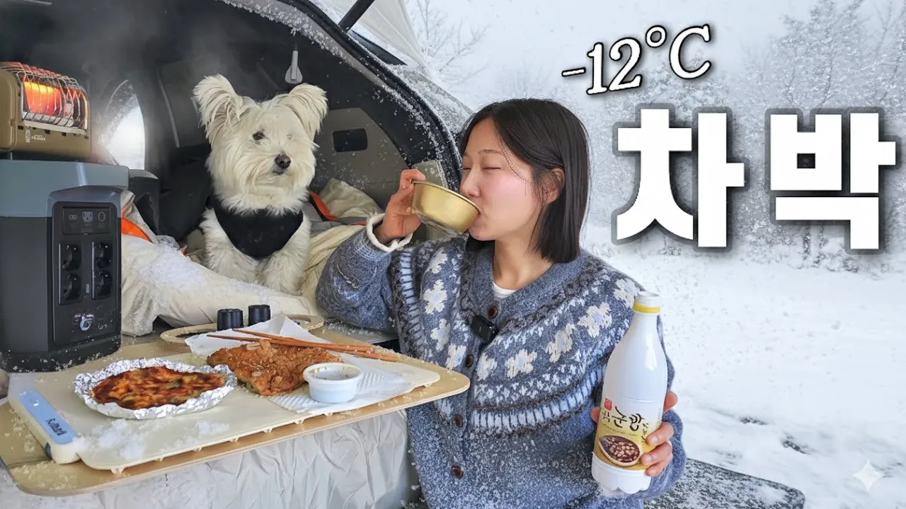 차량개조 NO 무시동히터 NO 겨울차박 생존기🥶 스포티지 차박 / 차박텐트 / 공주계곡이레캠핑장 썸네일