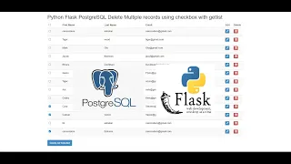 Python Flask PostgreSQL Delete Multiple records using checkbox with getlist