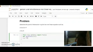 Engineering Problem in Simultaneous Nonlinear Equation using Python Jupyter Notebook