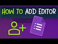 How to Share Edit Link for Google Form - Add Editor Tutorial