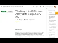 Working with JSON and Array data in BigQuery 2 5