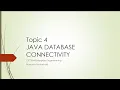 CSC584 Lecture 5 Java Database Connectivity