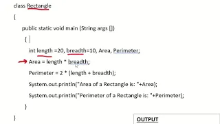 Java Program to find the Area and Perimeter of a Rectangle