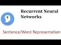 RNN Notation Sentence and Word Representation Sequence Models