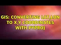 GIS Converting lat lon to x y coordinates with pyproj
