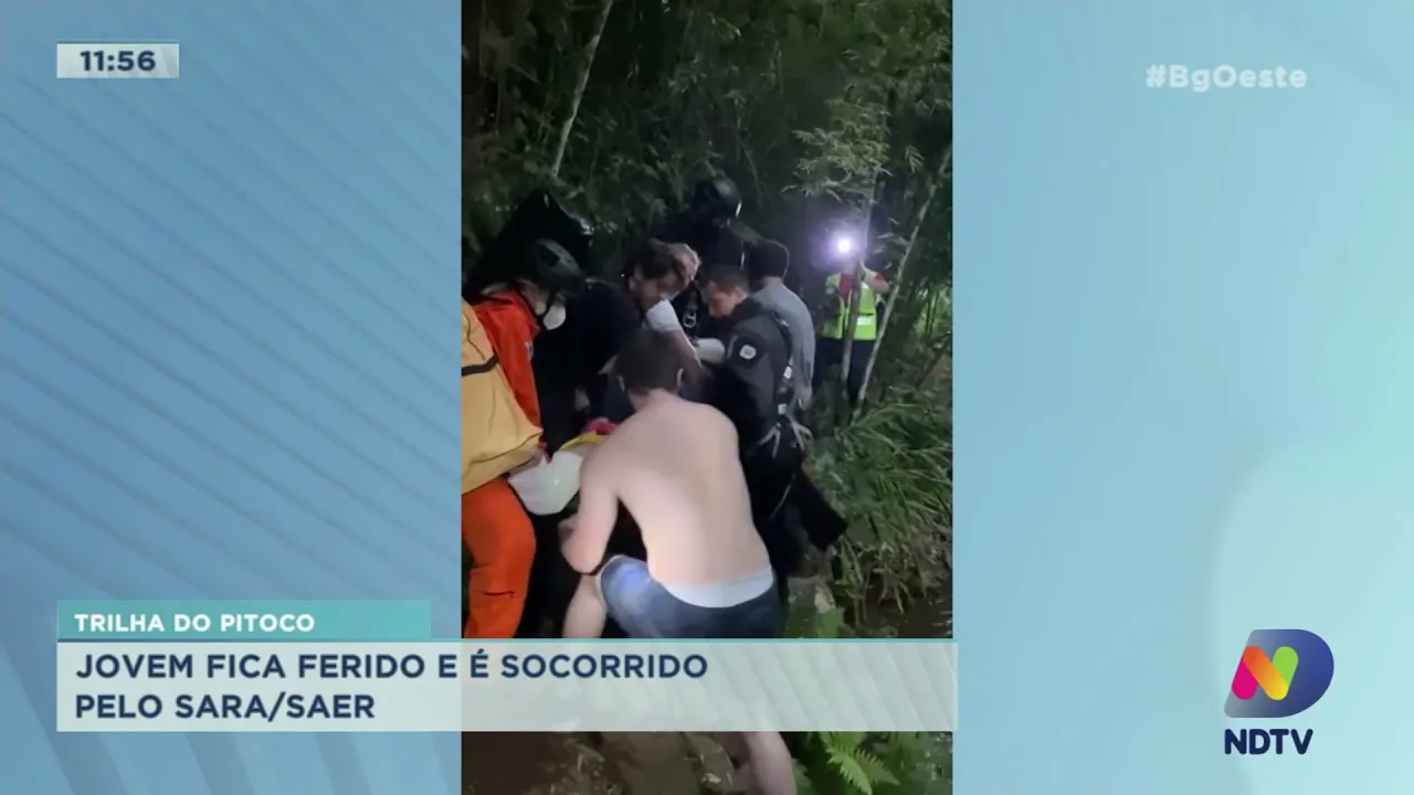Trilha do Pitoco: Jovem fica ferido e é socorrido pelo Sara/Saer em Chapecó