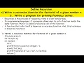 Recursive function - Factorial