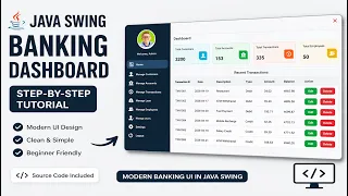 Java Swing UI Design Modern Banking Dashboard Step-by-Step Tutorial