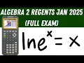 Algebra 2 Regents January 2025 Full Exam