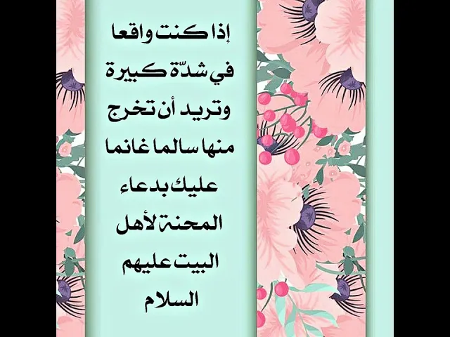 ⁣للخروج من أي شدّة ومحنة آذتك كثيرا بأسرع وقت الضامن الإمام علي عليه السلام