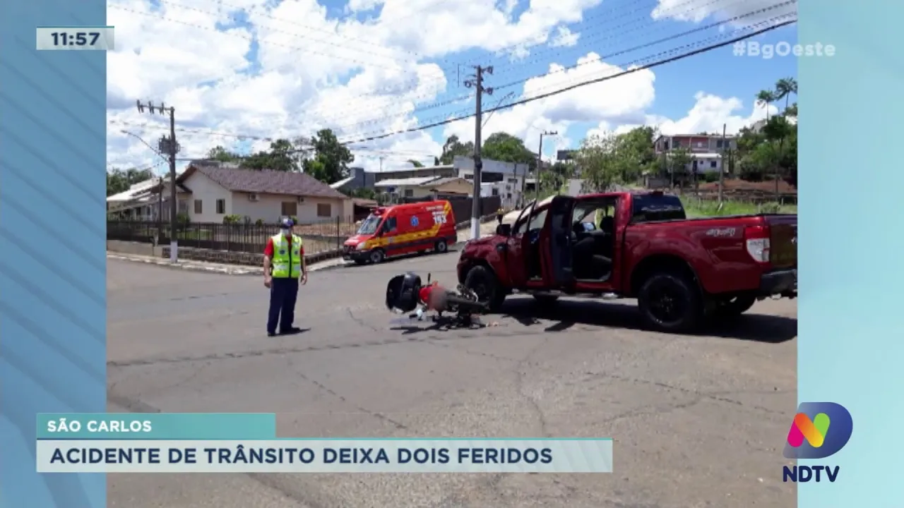 São Carlos: Acidente de trânsito deixa dois feridos