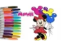 Disney MINNIE MOUSE Happy Birt ay Coloring Book Page How to Color Disney for Kids