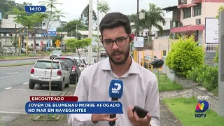 Jovem de Blumenau morre afogado no mar em Navegantes