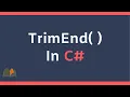 TrimEnd Method in C