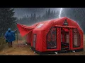 Download Lagu ⚡️Camping in Heavy Rain with Our New Inflatable Tent