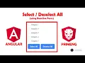 Select All and Deselect All Example using Angular and PrimeNG Reactive Form with CheckBox