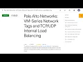 Palo Alto Networks VM Series Network Tags and TCP UDP Internal Load Balancing GSP1022
