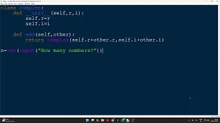 Python Program for Addition of Complex Numbers Using Class VTU Q8 1BPLC105B