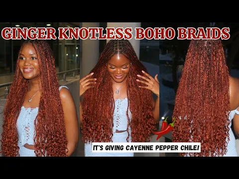 Download MP3 I GAVE MYSELF GINGER KNOTLESS  BOHO BRAIDS  Chile! | ft. Ywigs | Perfect Fall Hair Color