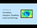 Variables Integers Doubles Lists and Strings
