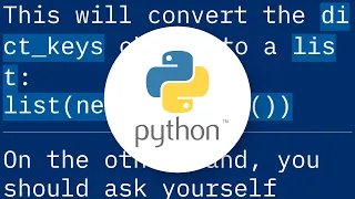 How to return dictionary keys as a list in Python