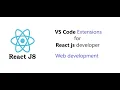 VS Code Extension for React js developer web development