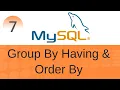 SQL Tutorial 7 Group By Having Order By Clauses in SQL