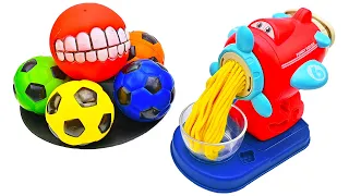 How to make Rainbow soccer ball with Fruit Cutting ASMR