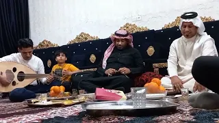 جلسة طربيه الفنانين علي حمدي صالح مع حميد الساعدي العازف العود ابو ميلاد محمد حرداني 