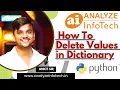 Python Tutorial - How To Delete Values in Dictionary del pop clear Analyze InfoTech