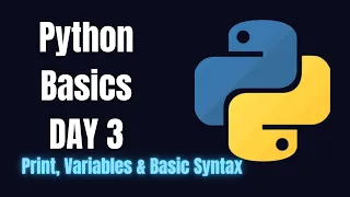 Python Day 3 Print Variables Basic Syntax Explained Python Tutorial for Beginners MusKernel