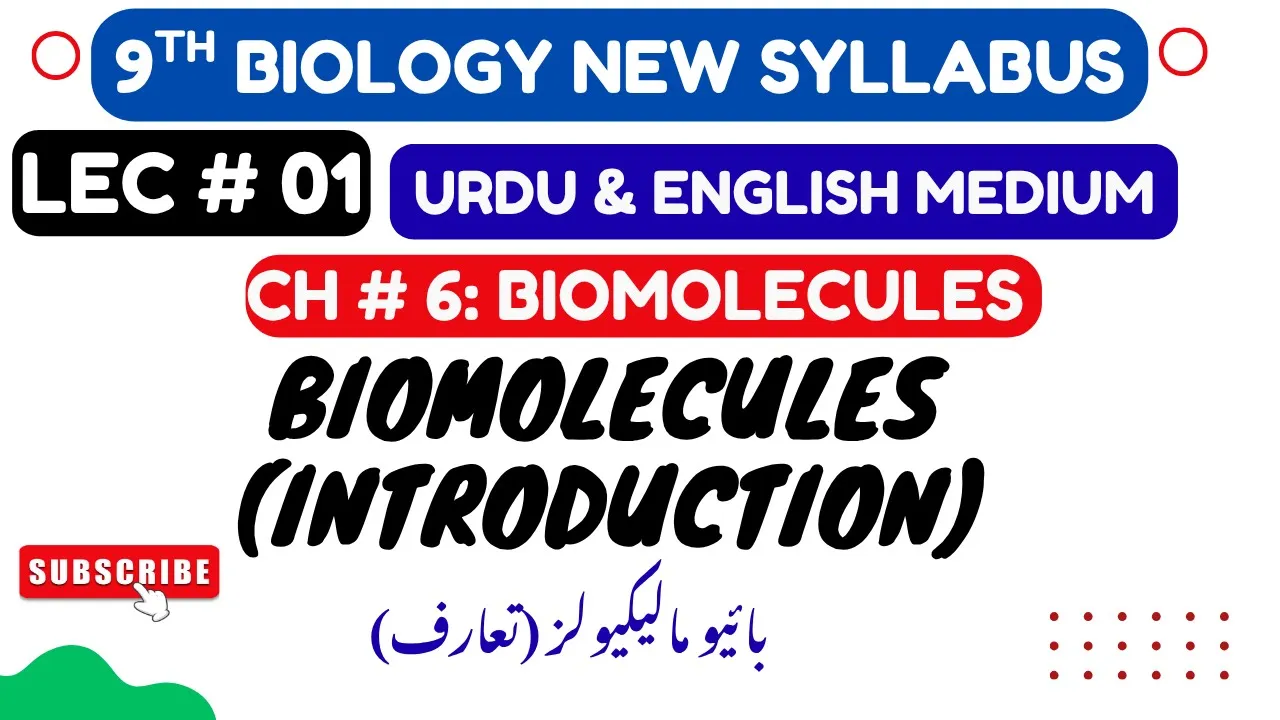 Biomolecules Introduction | Class 9 Biology Chapter 6 |Urdu + English | PCTB 2025 New syllabus