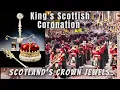 The Honours of Scotland taken to St Giles Cathedral under Military Escorts Pipes Drums bands