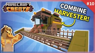 I Built a WORKING Combine Harvester for my Farm in Minecraft Create Mod