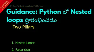 Guidance Starting Nested loops in Python Telugu Lesson 58 Python For Beginners