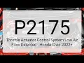 DTC P2175 Throttle Actuator Control System Low Air Flow Detected - Honda Civic 2022