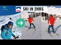 HOW TO SKI in 2 hours LIVE Beginner Ski Lesson TIGNES Snowboarder To Skier Outake At End