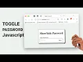 How to Your Password Toggle with Javascript Javascript projects for beginners