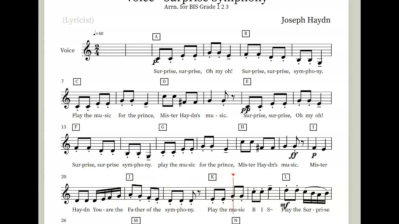 Surprise Symphony - Singing with Score Surprise Symphony - Singing with Score